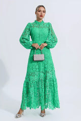 Julieta Green Cut Out Long Sleeve Dress