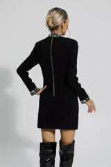 Karina Black Diamond Embellishment Mini Dress