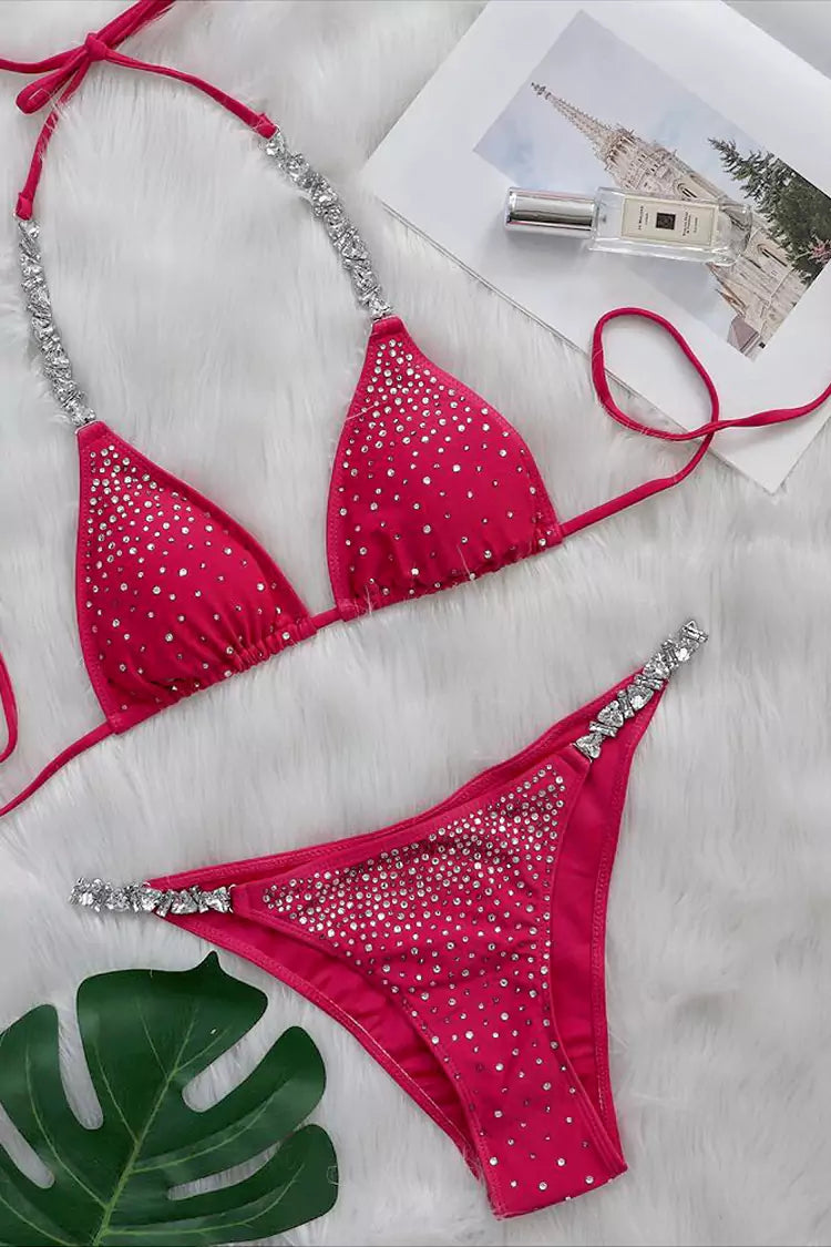 Kaylani Rose Red Diamante Bikini