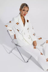 Kensley White Star Cutout Blazer Set