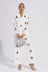 Kensley White Star Cutout Blazer Set