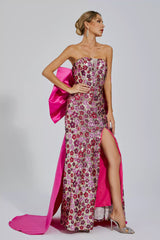 Kiera Red Flower Sequin Dress