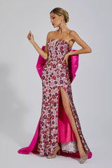 Kiera Red Flower Sequin Dress