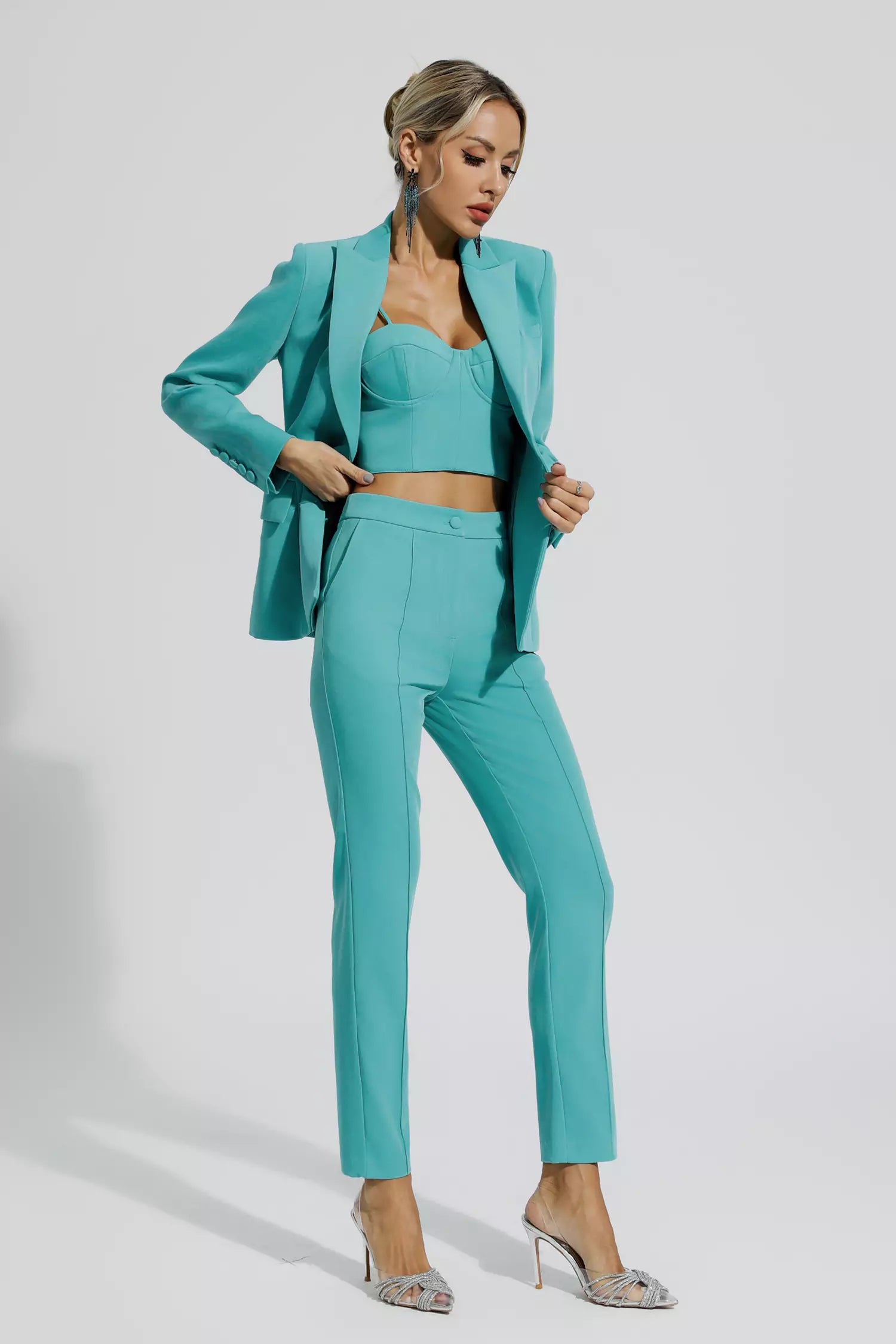 Leslie Blue Blazer Set