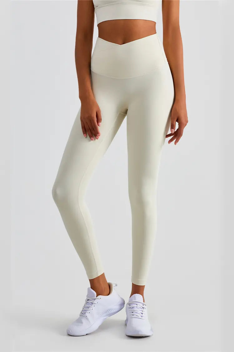 Lexi Light Ivory V-Waist Tight Leggings