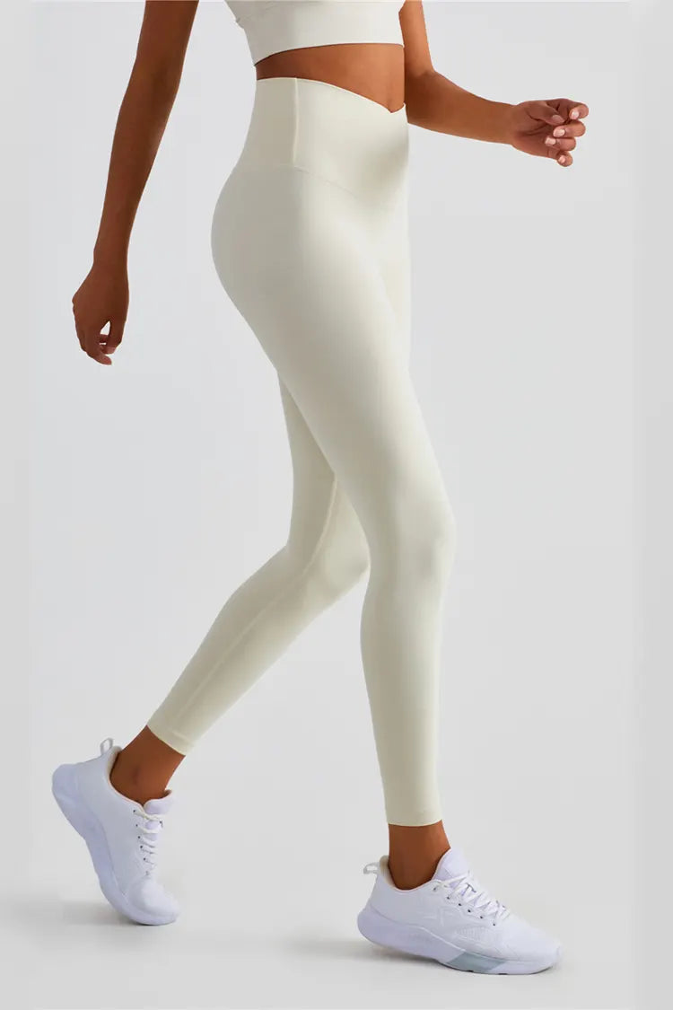 Lexi Light Ivory V-Waist Tight Leggings