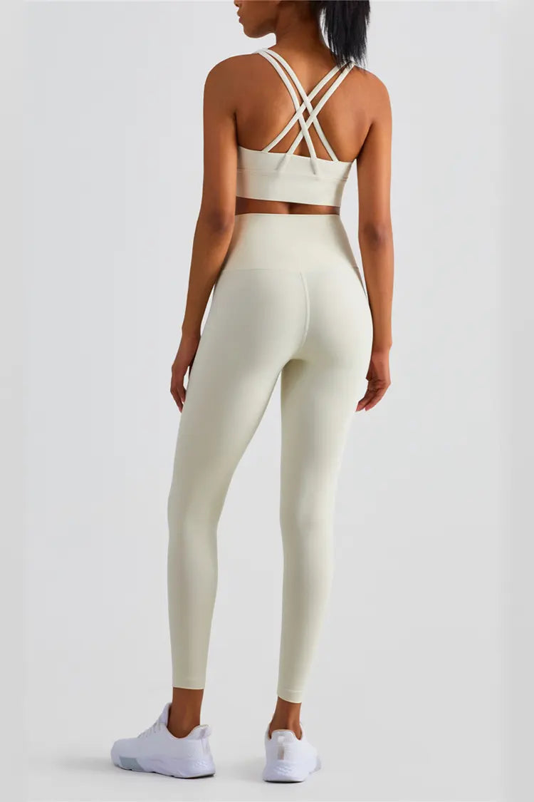 Lexi Light Ivory V-Waist Tight Leggings