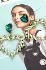 Logan Green Heart Earrings