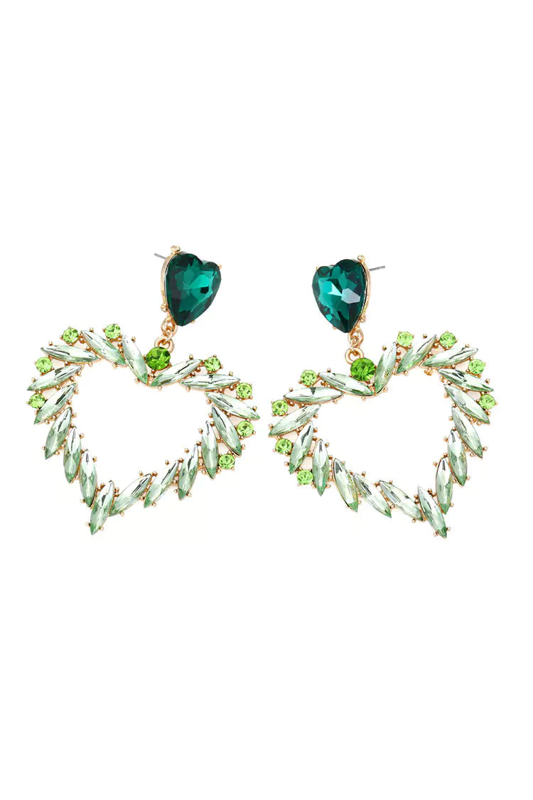 Logan Green Heart Earrings