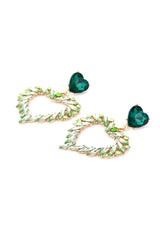 Logan Green Heart Earrings