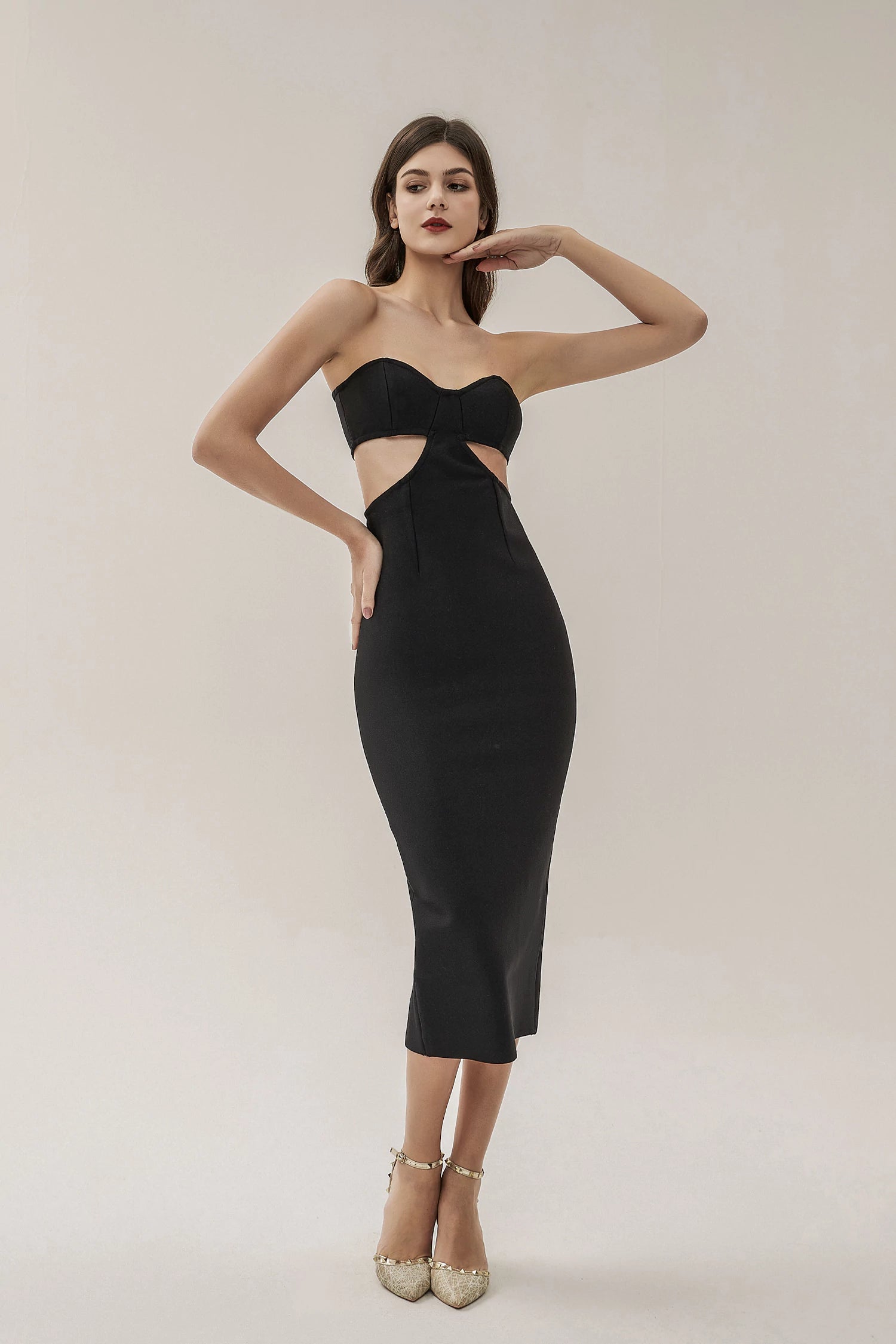 Lucille Black Bodycon Dress