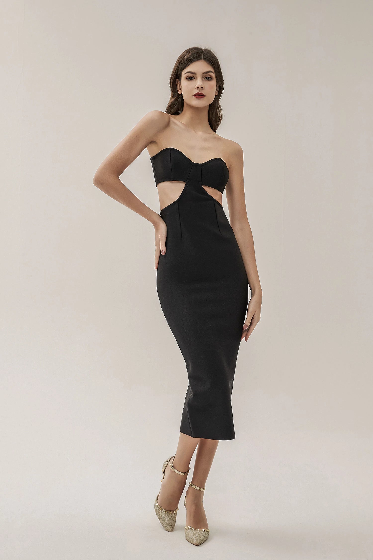 Lucille Black Bodycon Dress