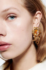 Lyla Golden Flower Earrings