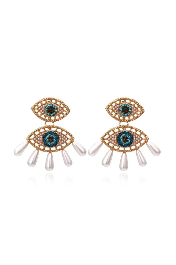 Maeve Devil's Eye Pearl Earrings