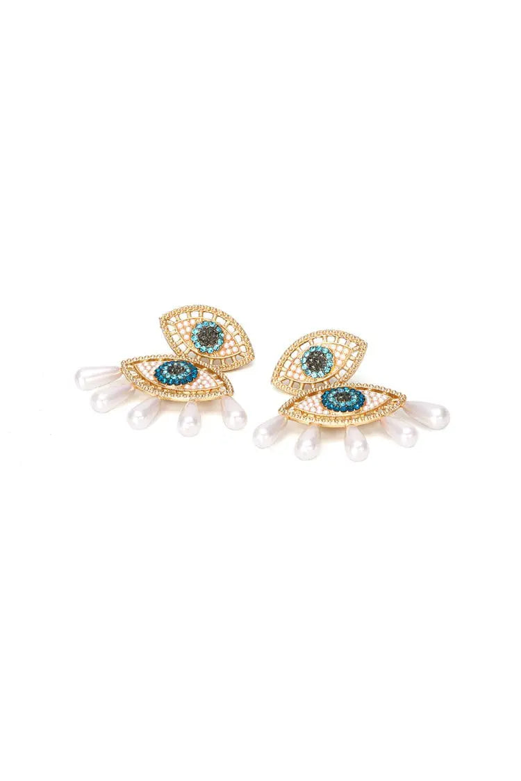 Maeve Devil's Eye Pearl Earrings