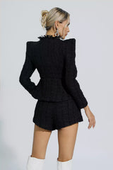 Margo Black Woolen Blazer Set