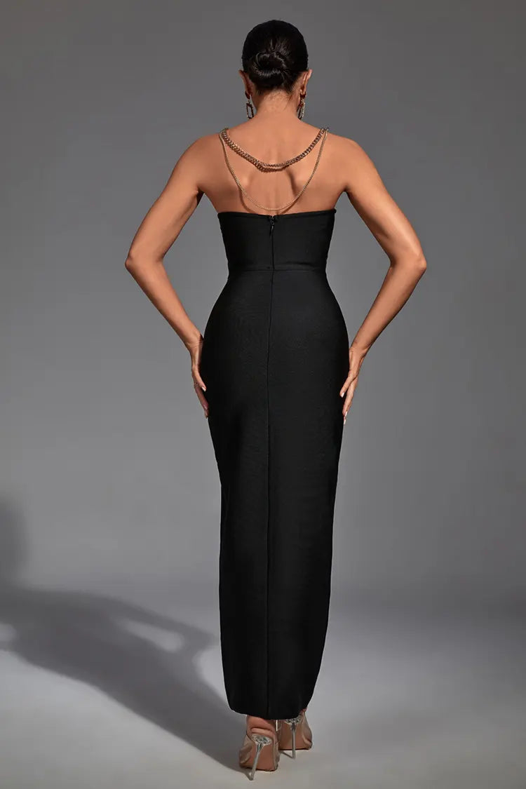 Melody Black High Slit Bandage Maxi Dress - Catchall