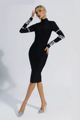 Miranda Black Diamond Bandage Dress