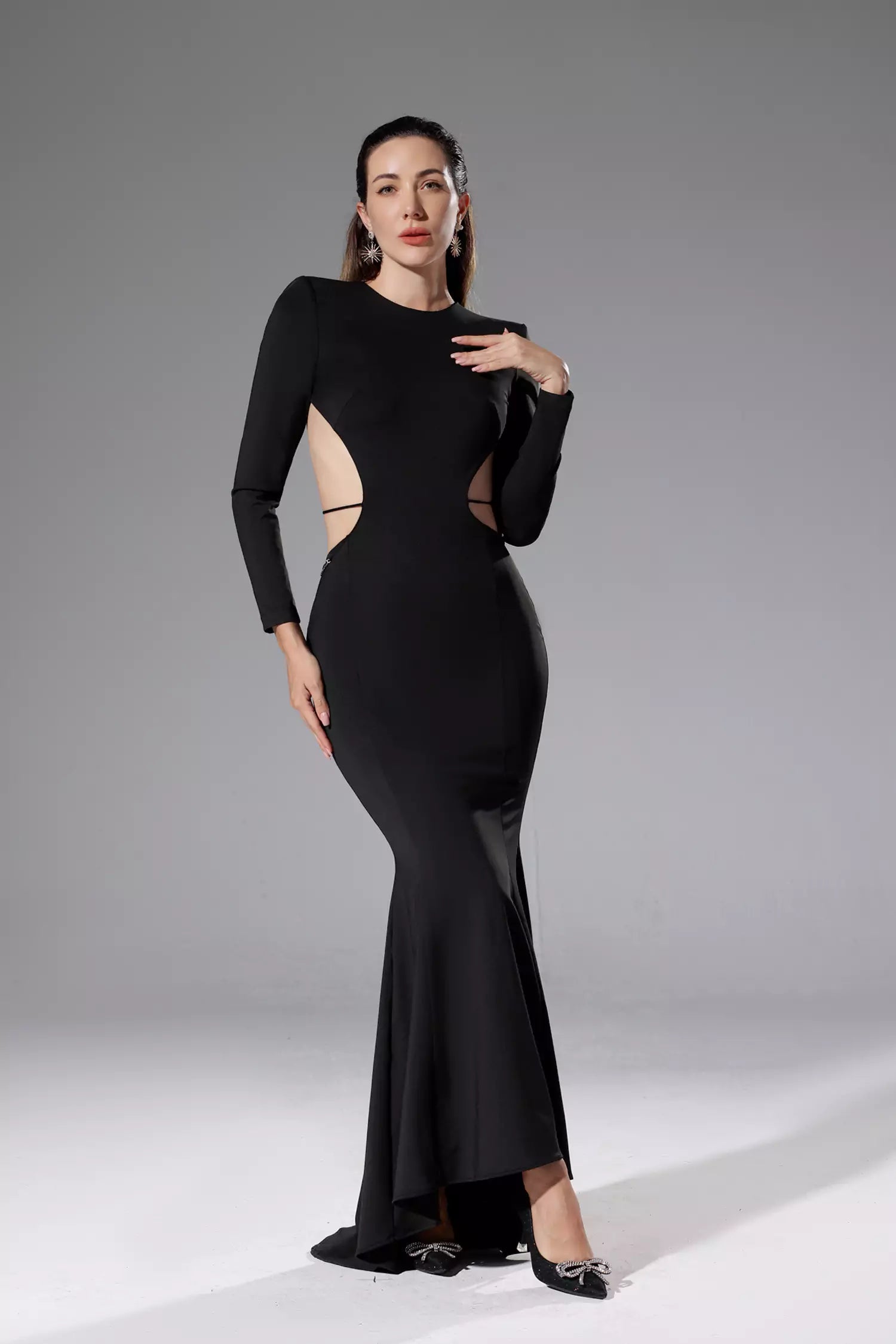 Miriam Black Backless Diamante Dress