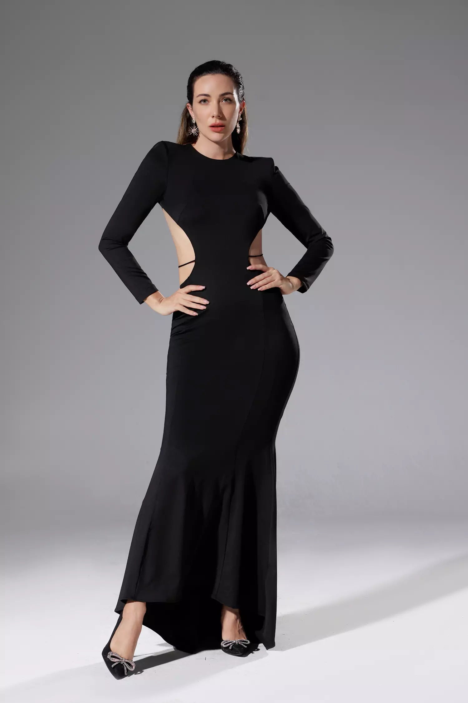 Miriam Black Backless Diamante Dress