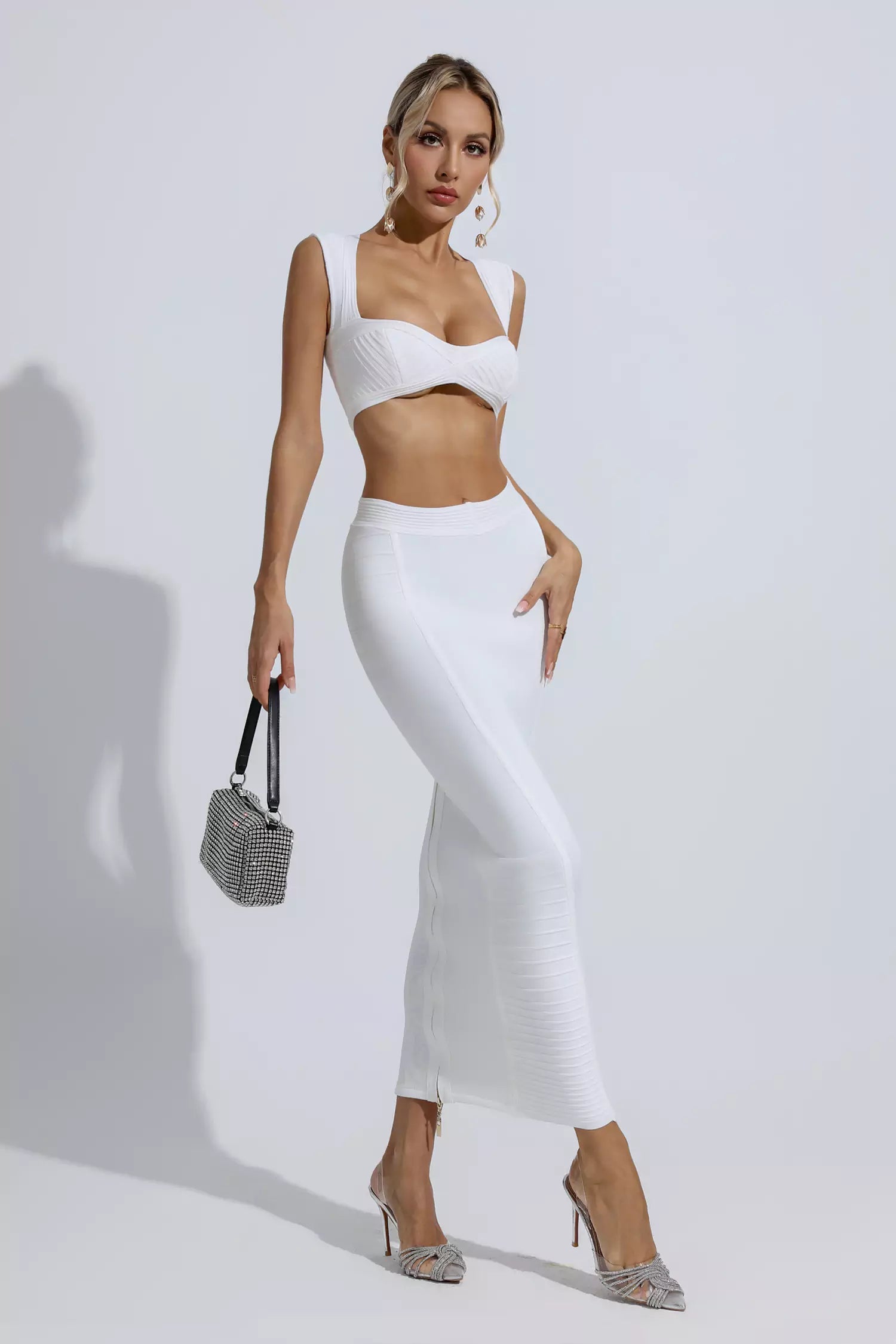 Nadia White Cutout Maxi Dress