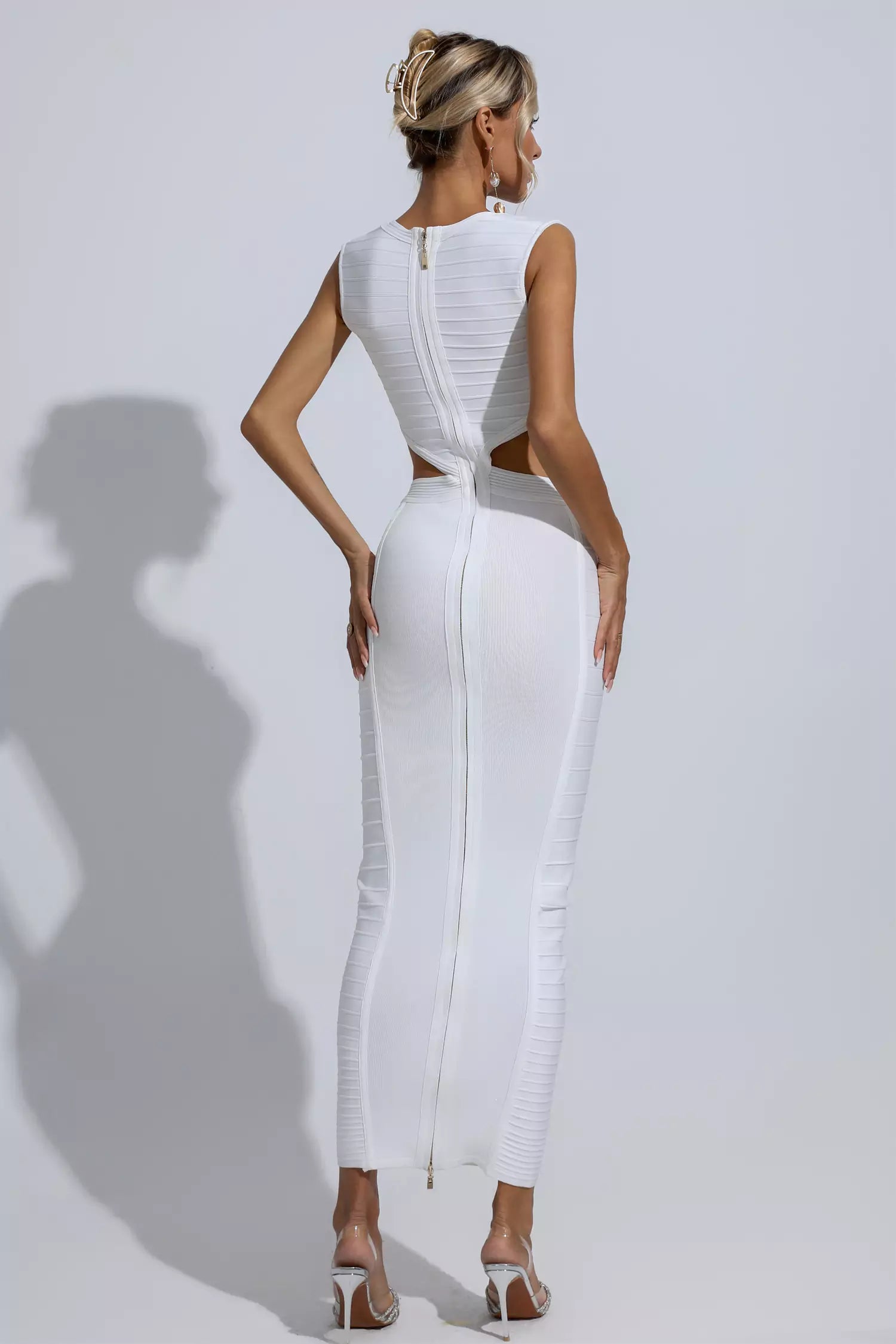 Nadia White Cutout Maxi Dress