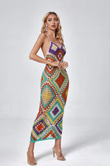 Natalie Multicolored Sling Knit Maxi Dress - Catchall