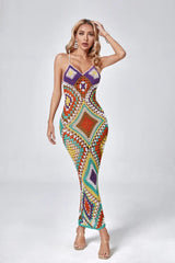 Natalie Multicolored Sling Knit Maxi Dress - Catchall