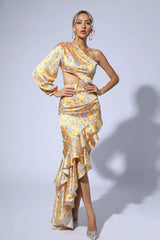 Nina Yellow Floral Maxi Dress