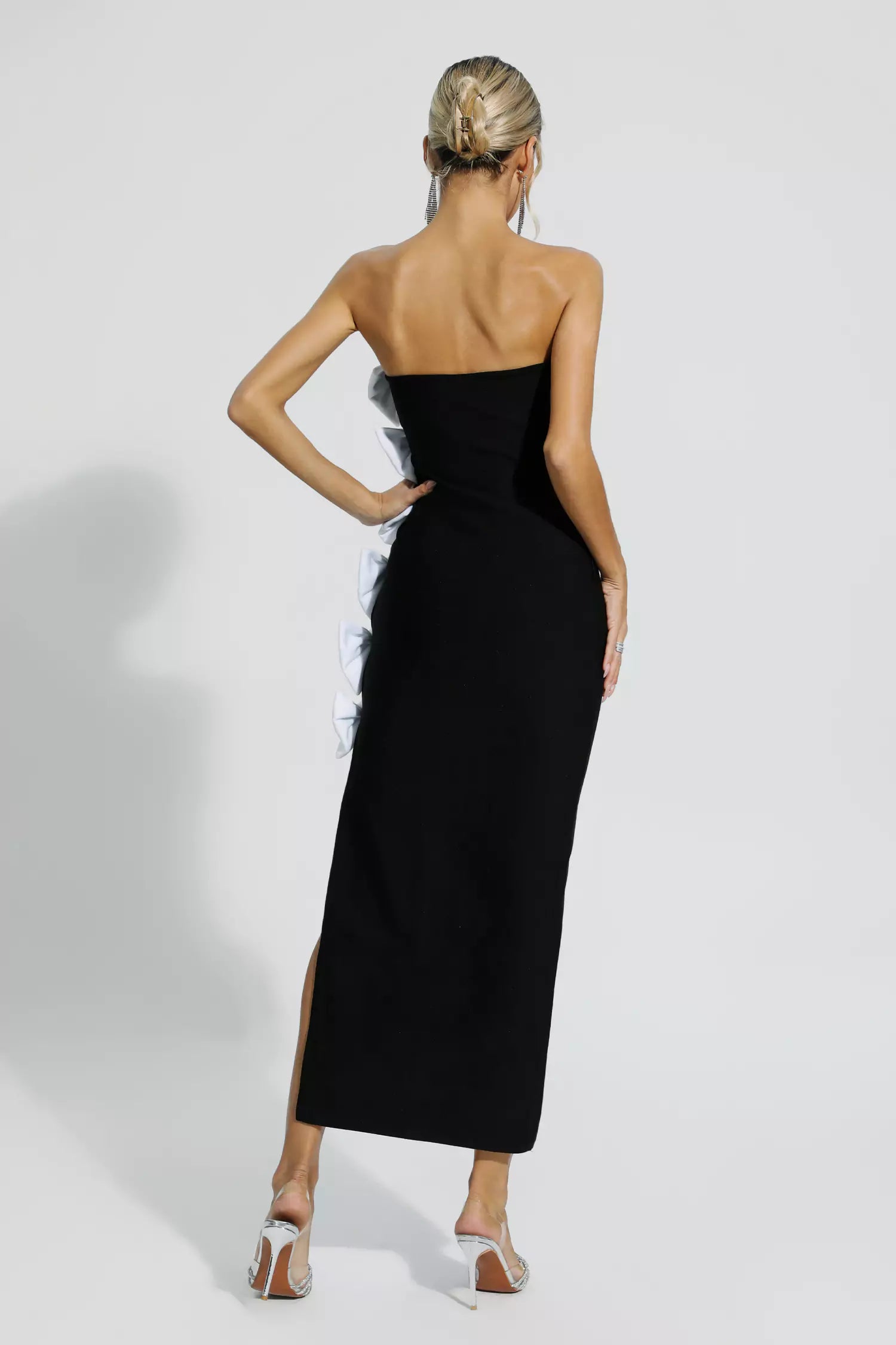 Noah Black Cutout Bow Bandage Dress