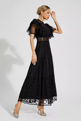 Noor Black Polka Dot Maxi Dress