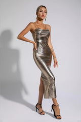 Nylah Gold Sequin Maxi Dress