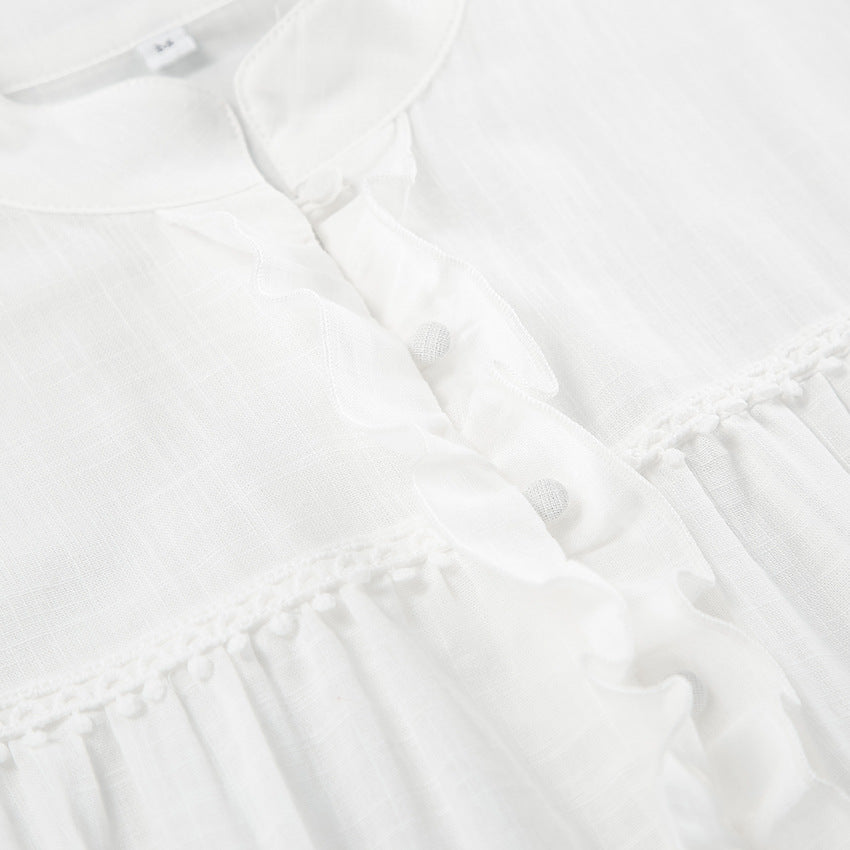 Tie-Tie Ruffle Long Sleeve Dress