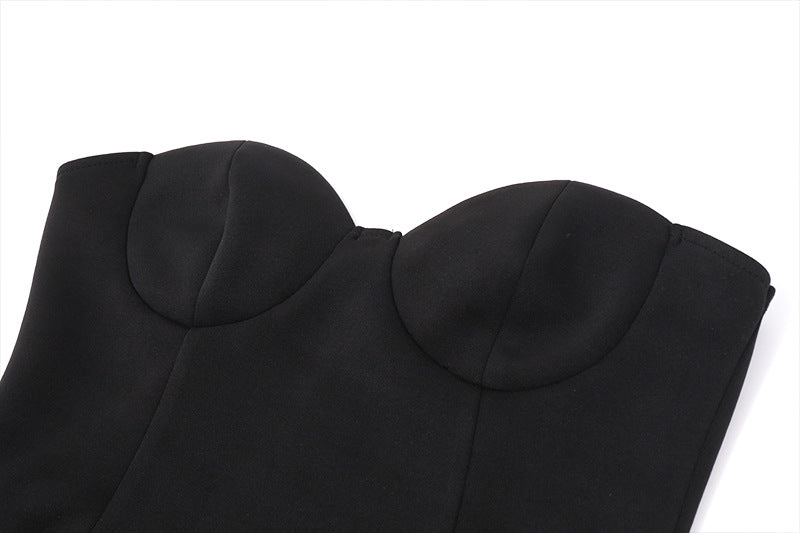 Slim Fit Solid Color Mini Dress