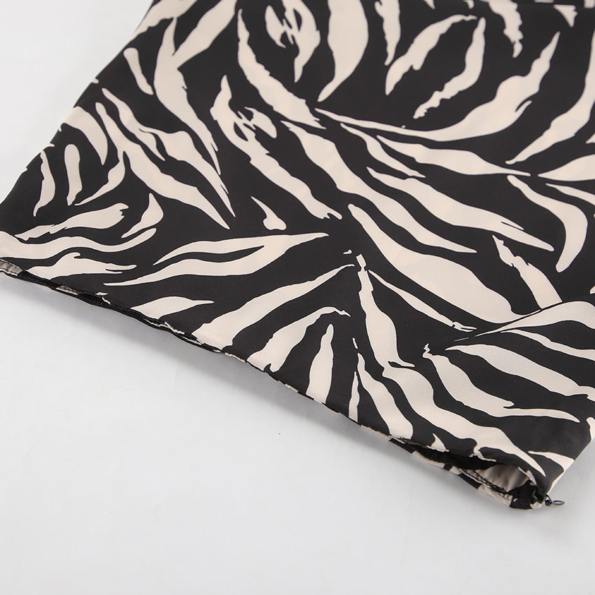Zebra Print Midi Skirt