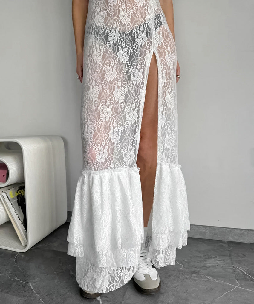 Spaghetti Strap Split Party Dress