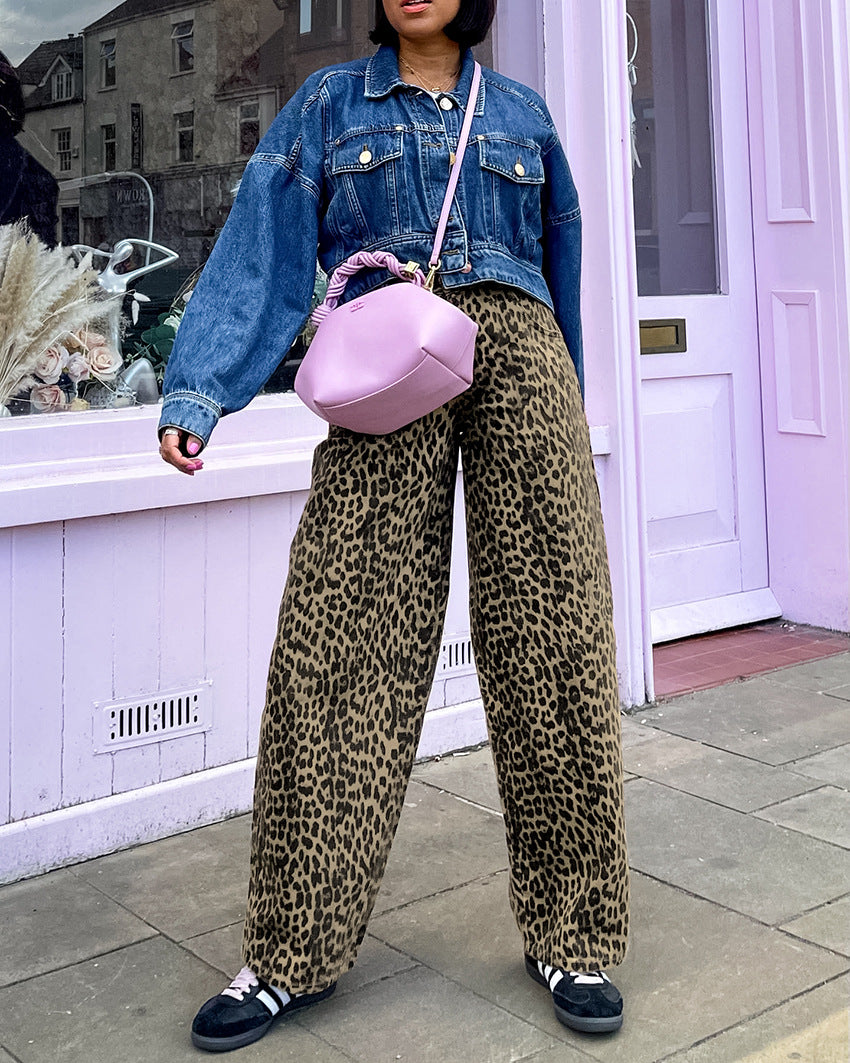 Straight Leopard Pants