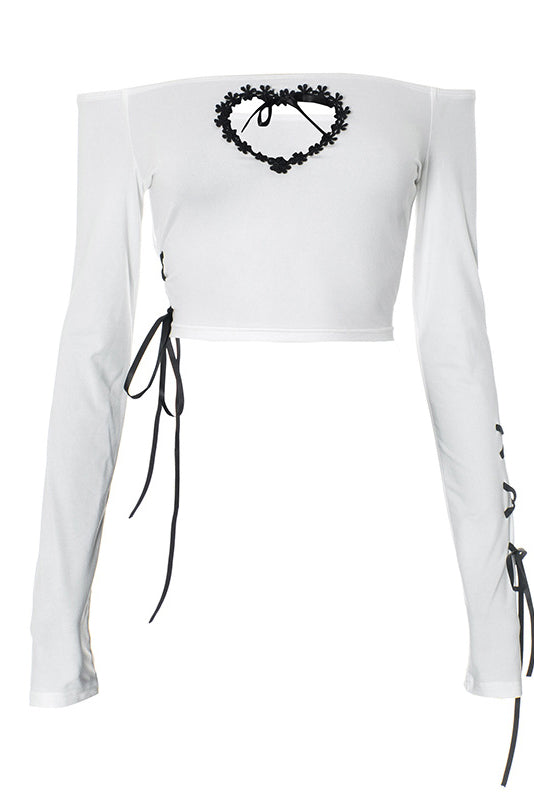 Off-the-Shoulder Sweetheart Y2K Cropped Top