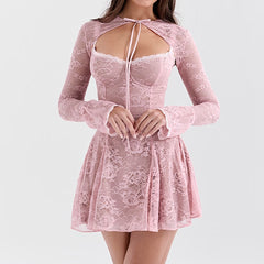 Pink Lace Mini Dress