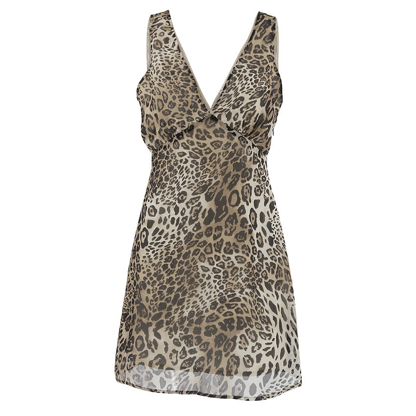 Leopard Print Sleeveless Dress