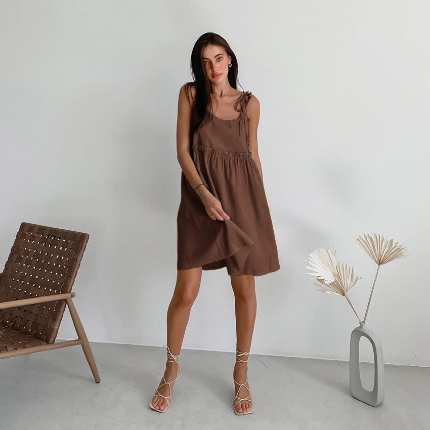 Cotton Sleeveless Mini Dress - 3 Colors