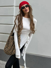 Pleated Ruffle Tassel Jersey Top