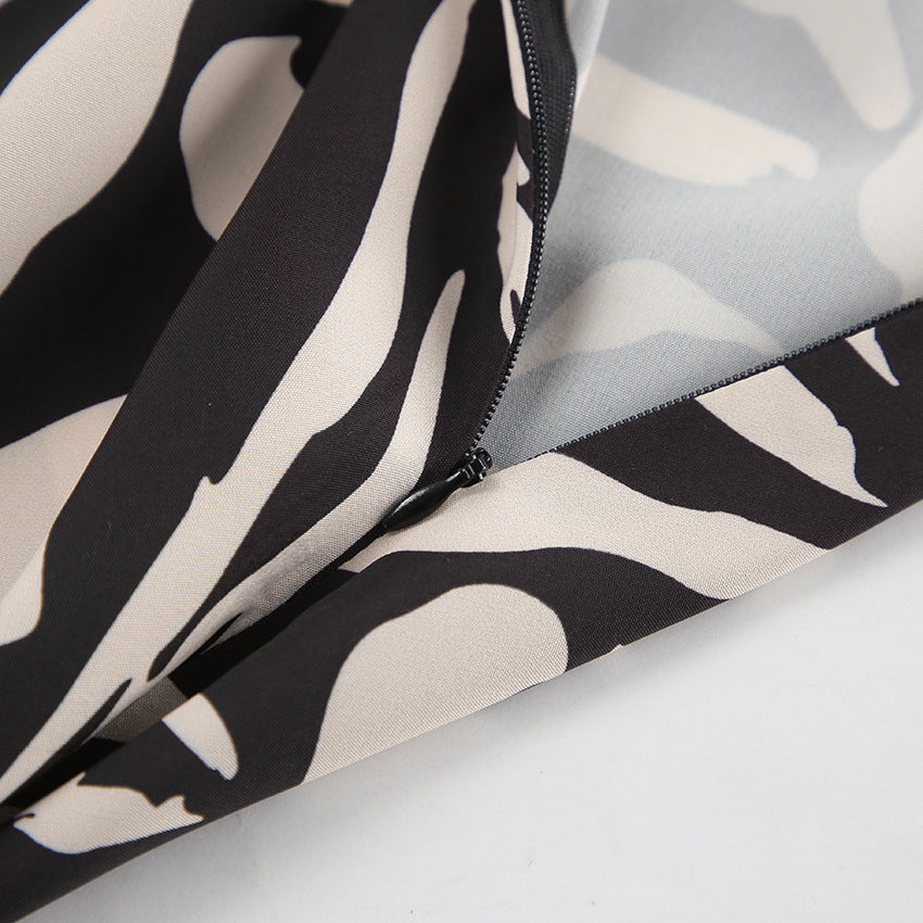 Zebra Print Midi Skirt
