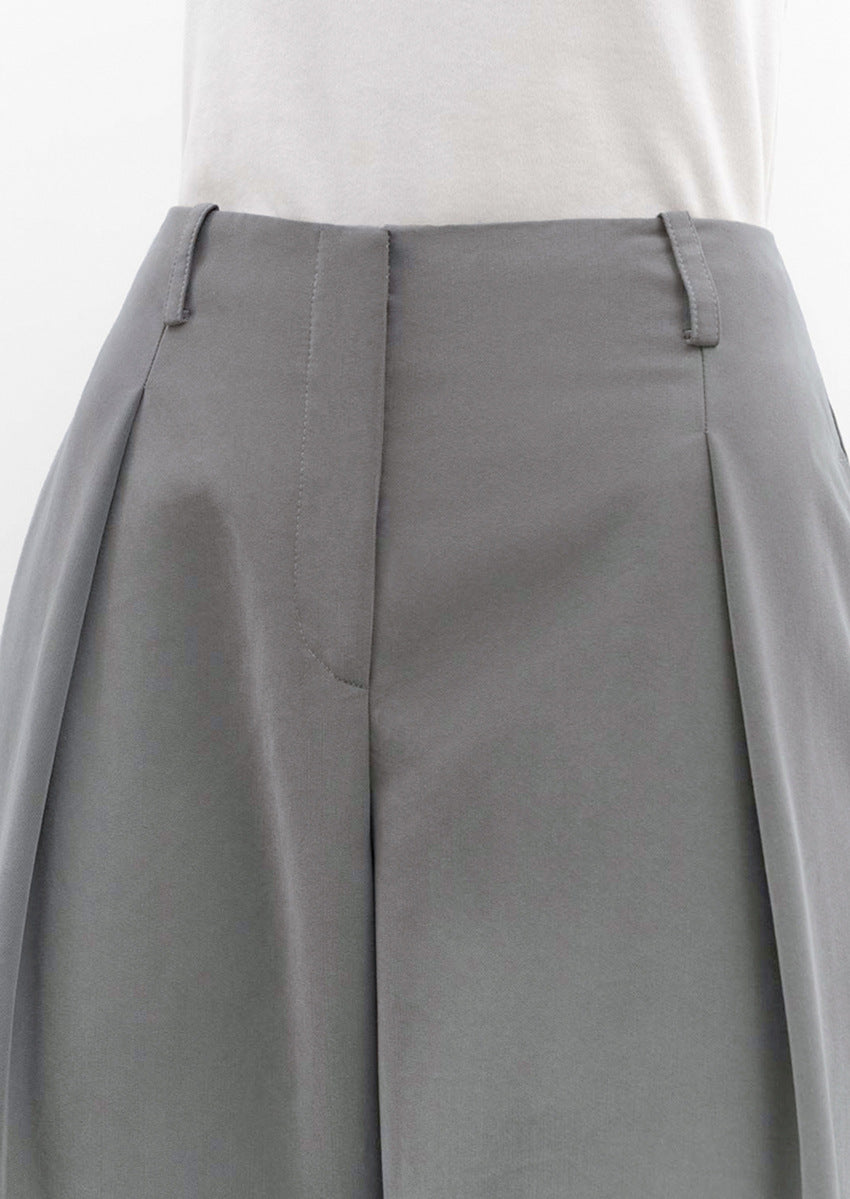 Front Pleated Grey Pants