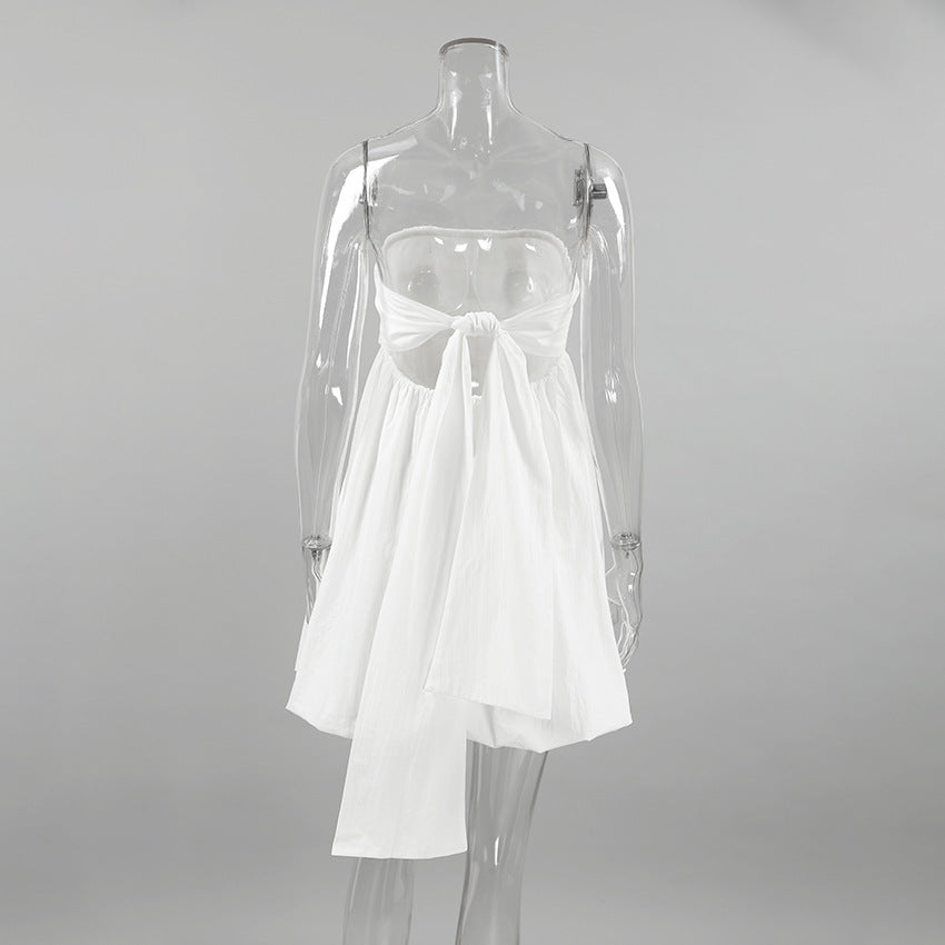 Strapless Backless Tie-wrap Bubble Dresses