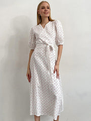 Heart Print White Dress