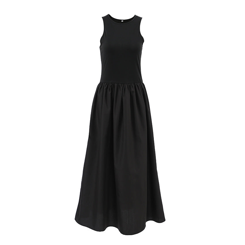 Classic Elegance Black Sleeveless Maxi Dress