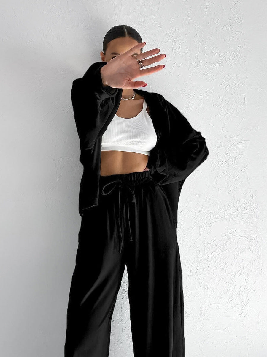 Hooded Long Sleeve & Long Pants Two-Piece Suit