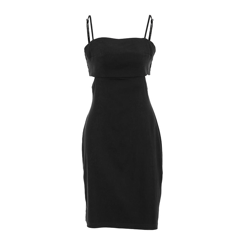 Spaghetti Straps Hollow-out Square Neck Dresses