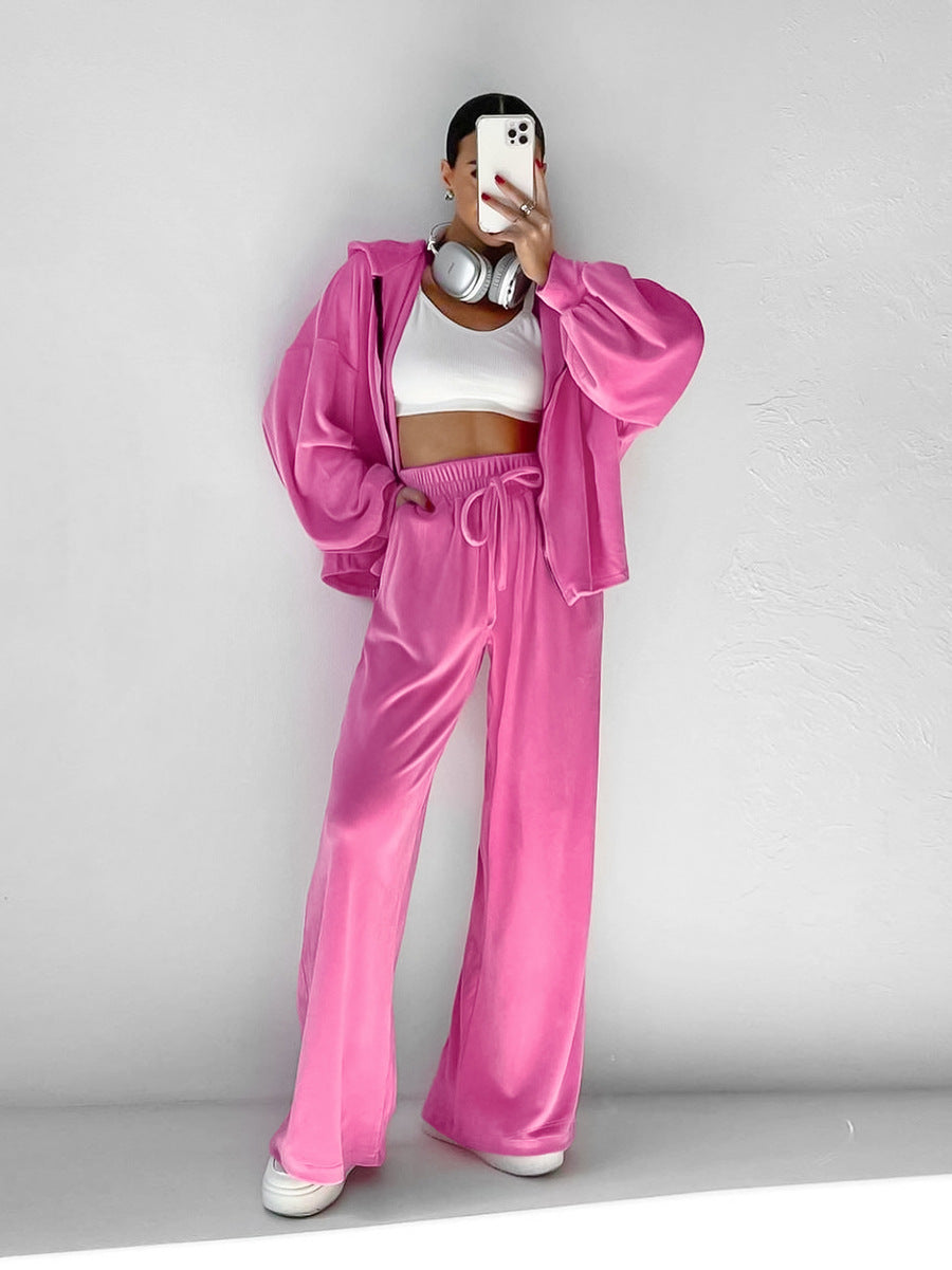 Hooded Long Sleeve & Long Pants Two-Piece Suit